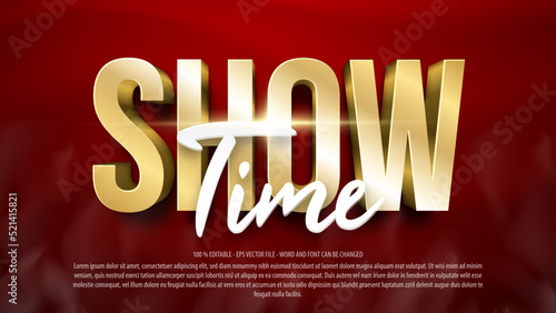 Show time 3d style editable text effect