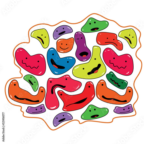 colorful funny print for t-shirts, textiles, web design