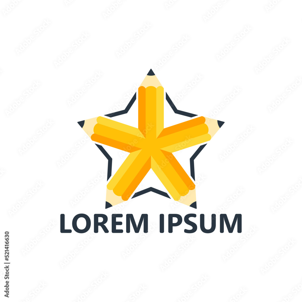 Obraz premium Star pencil logo template design vector