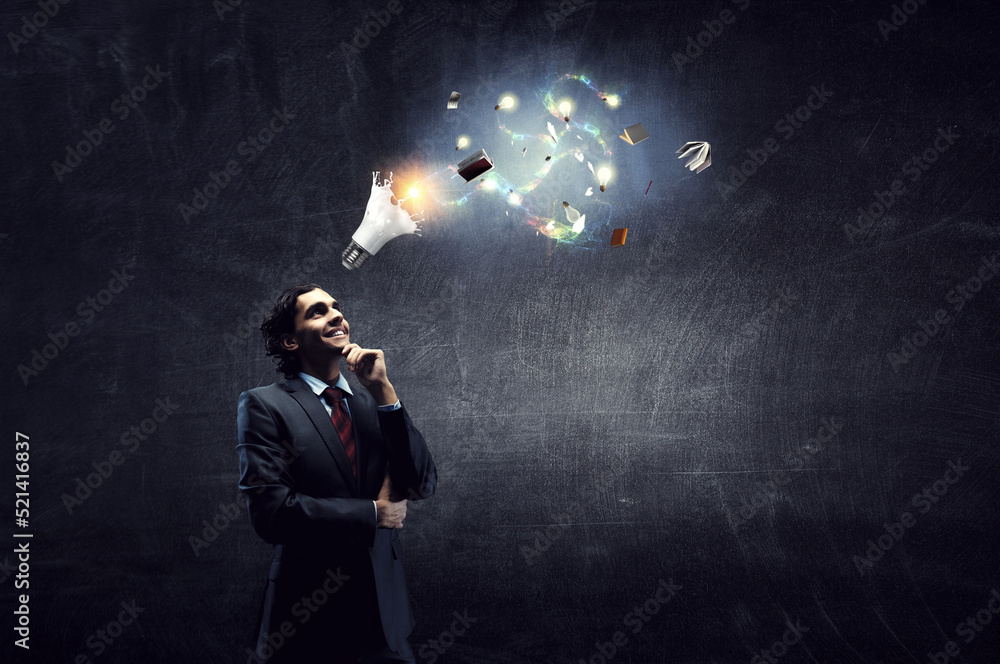 Business and innovation concept . Mixed media Business and innovation concept . Mixed media