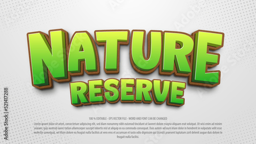 Nature 3d cartoon style editable text effect