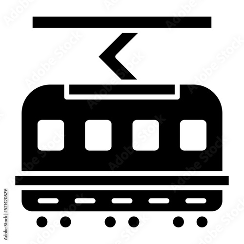 Tram Glyph Icon