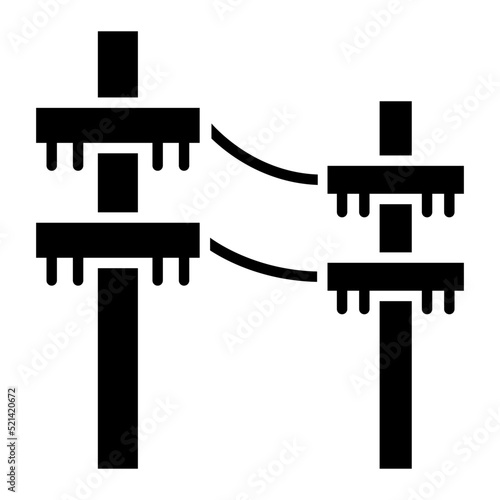 Electric Pole Glyph Icon