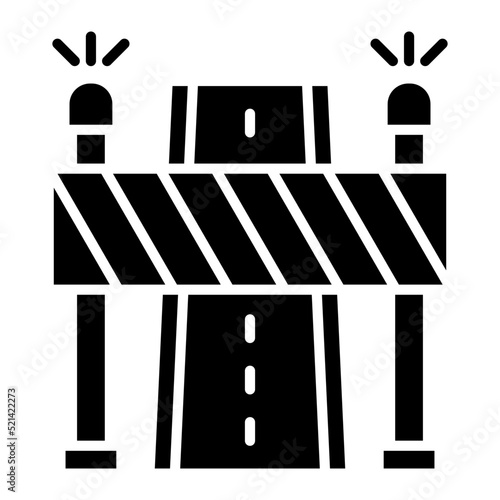 Road Block Glyph Icon