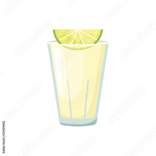 Vector illustration of a club alcoholic cocktail. Tequila