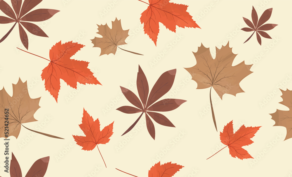 autumn paternal with watercolor brushes autumn paternal with watercolor brushes