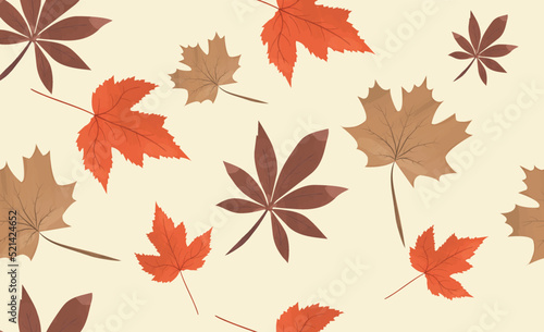 autumn paternal with watercolor brushes