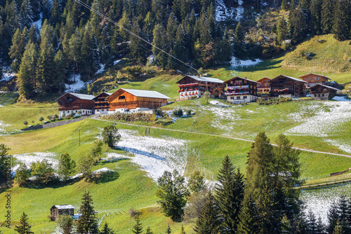 Fotografie, Obraz Beautiful Alp village on a mountainside