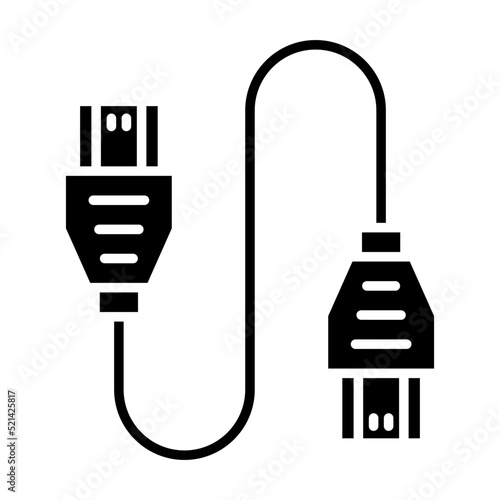 Hdmi Cable Glyph Icon