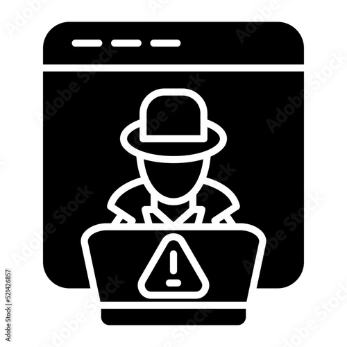 Cyber Crime Glyph Icon
