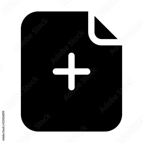 Add Paper Glyph Icon