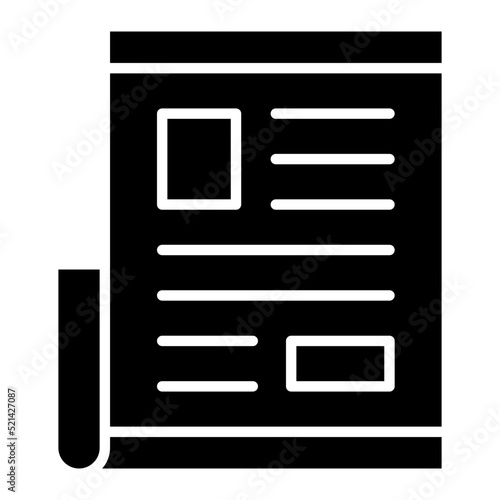 Newspaper Glyph Icon
