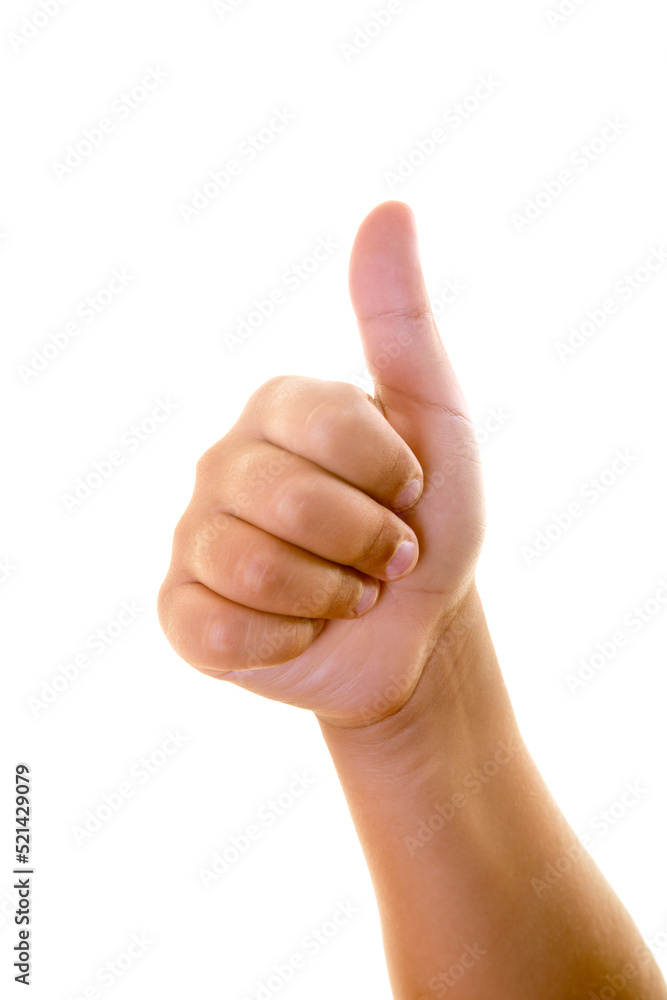 Boy's Making OK Sign with His Right Hand Boy's Making OK Sign with His Right Hand