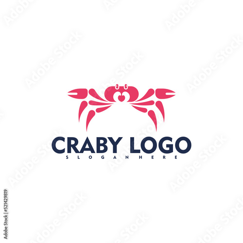 Crab Logo Design Vector Illustration Template. Modern Logo Design.