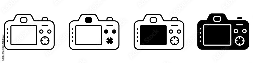 Photo camera icon vector set. Photography studio illustration sign collection. film symbol. Photo camera icon vector set. Photography studio illustration sign collection. film symbol.