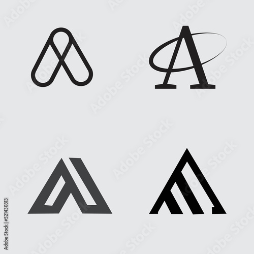 A Letter Creative logo set template