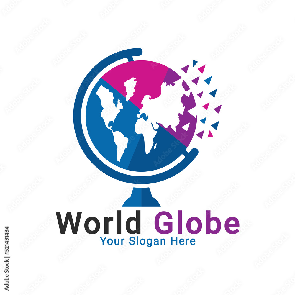 Fototapeta premium Globe logo, World Globe Logo Template