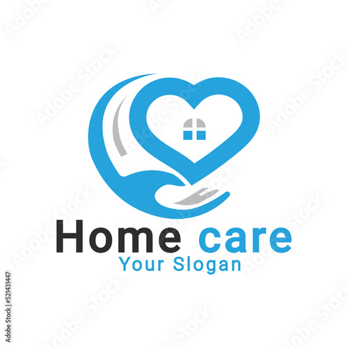 Home Care Logo, Stay at Home Logo, Nursing home logo template