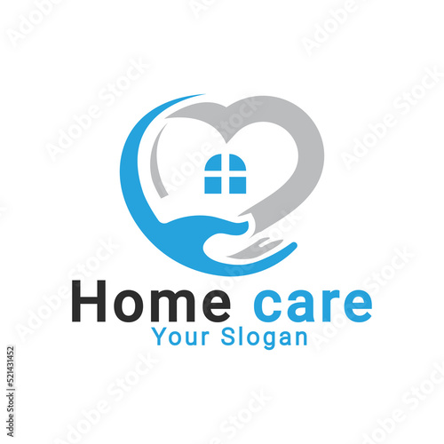 Home Care Logo, Stay at Home Logo, Nursing home logo template
