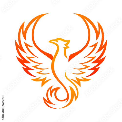 Phoenix Vector logo template, abstract phoenix bird logo