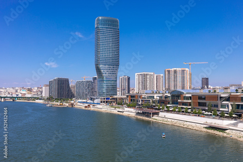 Skyscaper Belgrade Tower in Belgrade Watefront City Center from Gazela Bridge photo