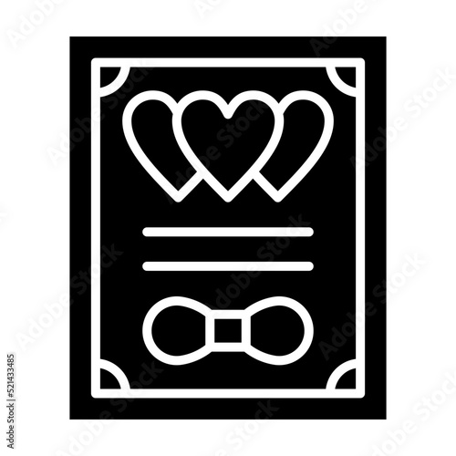 Wedding Certificate Glyph Icon