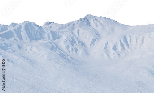  Trees and mountains in winter on a white background with clipping paths. © jomphon
