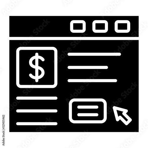 Online Payment Glyph Icon