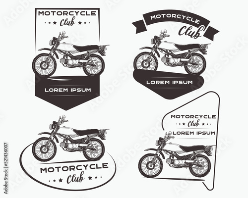 vintage motorcycle club logo set
