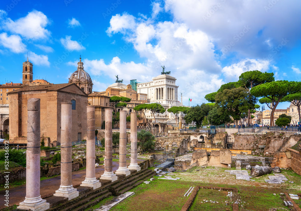 Ruins of Roman's forum. Rome, Italy