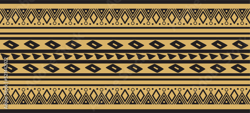 Vector golden seamless Indian patterns. National seamless ornaments, borders, frames. colored decorations of the peoples of South America, Maya, Inca, Aztecs. Print for fabric, paper, textile