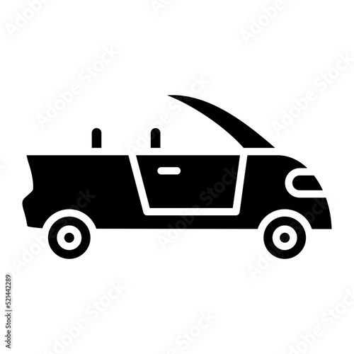 Convertible Car Line Icon