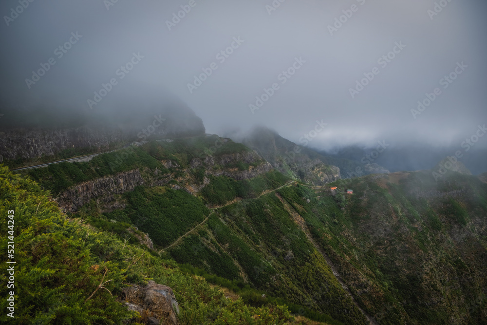 Lombo Do Moleiro village in the valley mountains of the island of Madeira. Portugal. October 2021