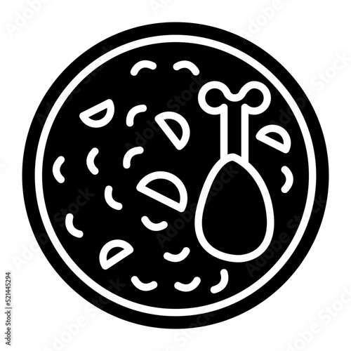 Chicken Rice Line Icon