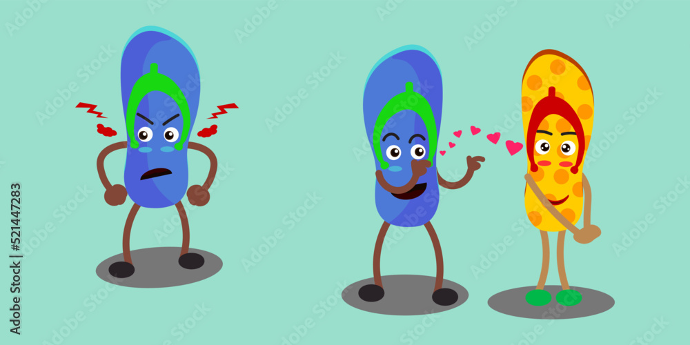 cute sandal foot wear character cartoon . comic. cute sandal foot wear character cartoon . comic.