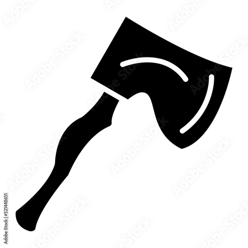 Wooden Hatchet Line Icon