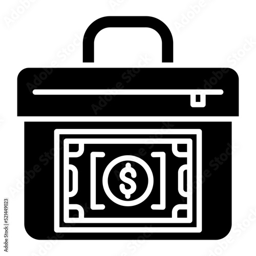 Cash Suitcase Line Icon
