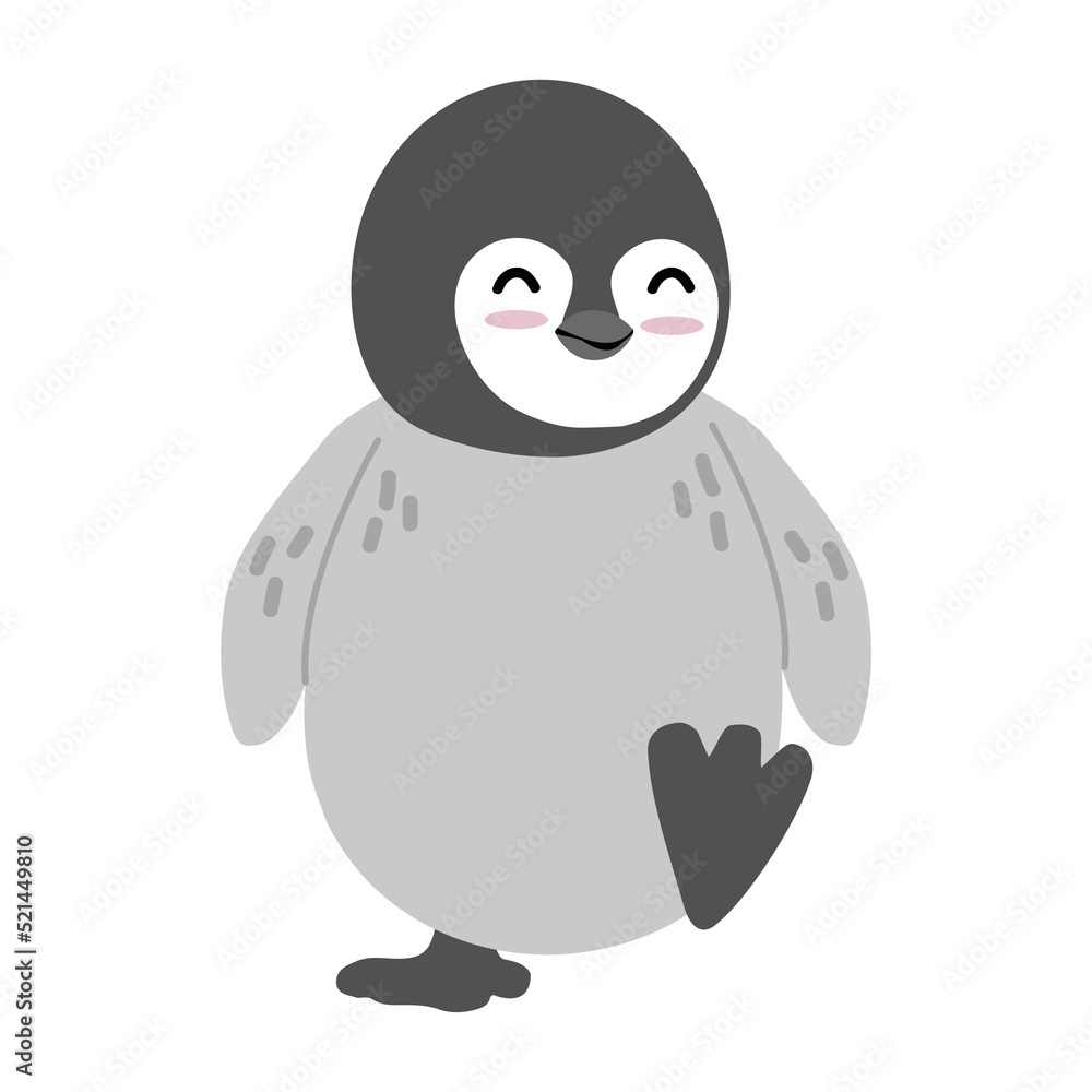Obraz premium Happy cartoon penguin Character vector