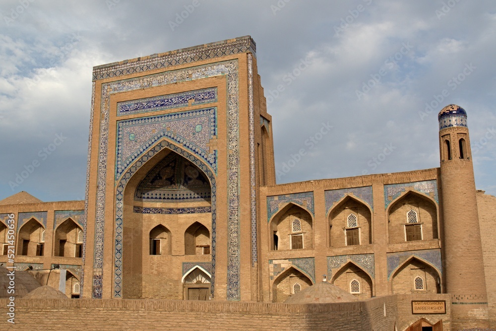Allakuli Khan Madrasah in Itchan Kala, the historical part of Khiva city. Uzbekistan.