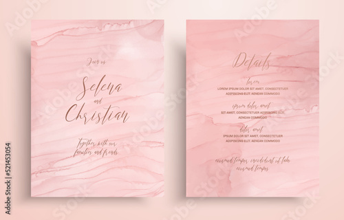 Vector set of wedding invitations with fluid art textures. Artistic covers with liquid alcohol ink picture. Ink paints for wedding decor, invitations, design templates with place for text.