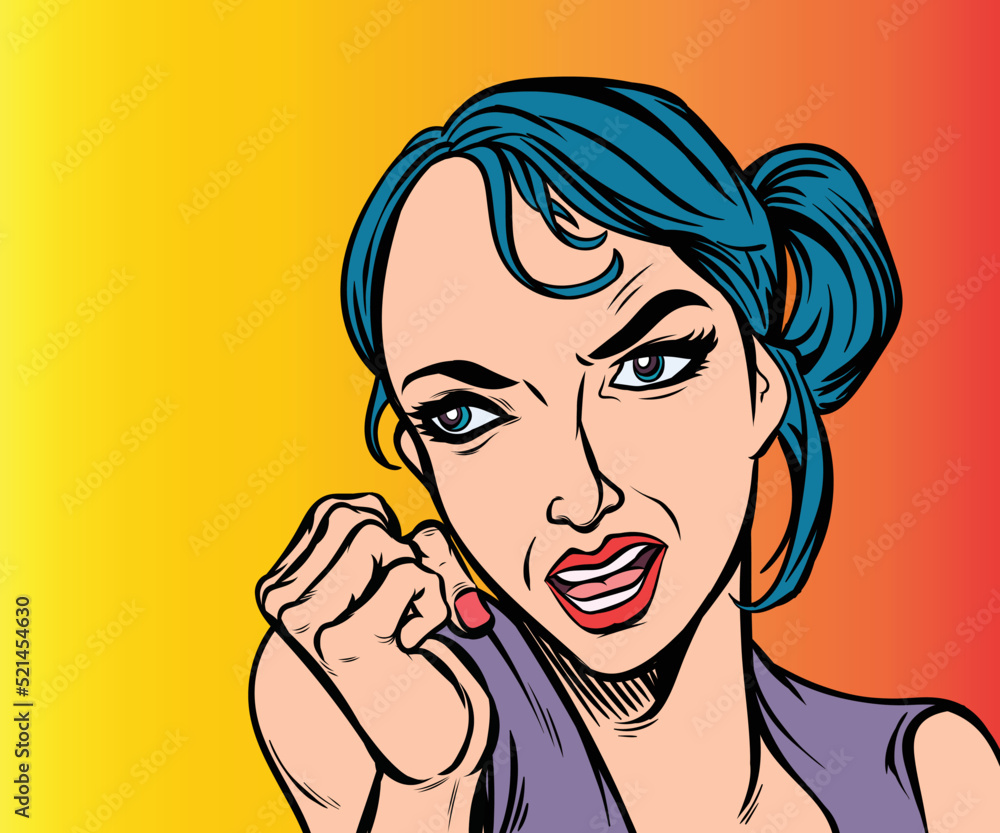 The girl was in a state of extreme fear. hand drawn style vector design illustration. The girl was in a state of extreme fear. hand drawn style vector design illustration.