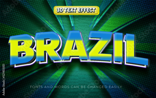 Brazil 3d editable text effect style