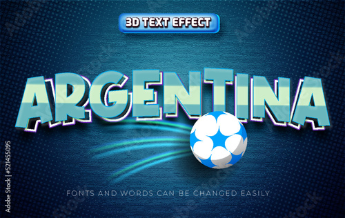 Argentina football world cup 3d editable text effect