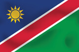 National flag of Namibia. Realistic pictures flag