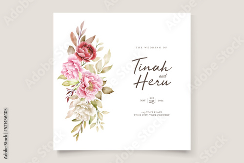 peony floral background and frame card design © lukasdedi