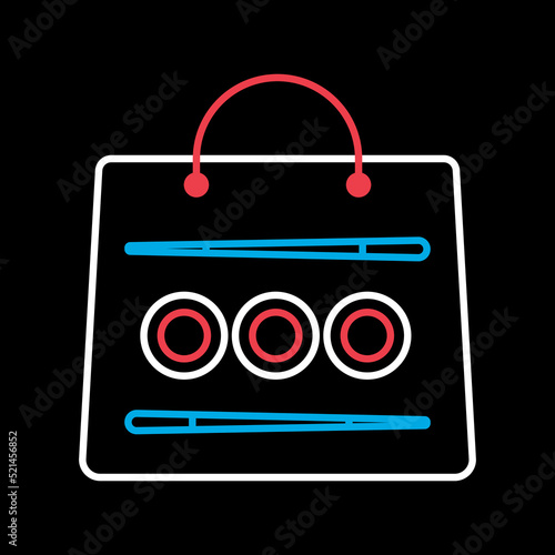 Sushi delivery vector icon. Bag for sushi delivery