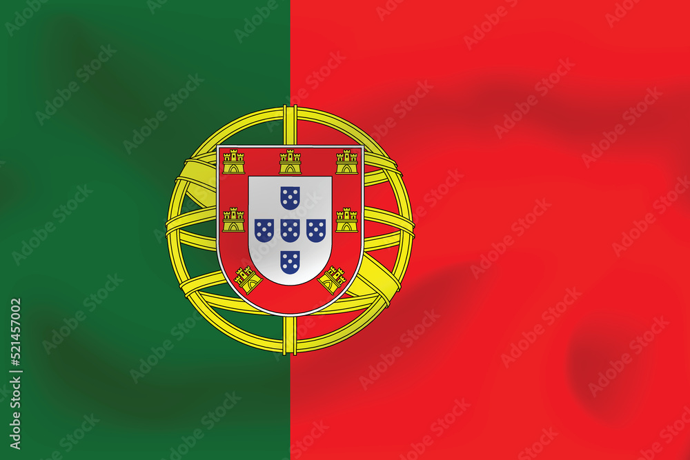 National flag of Portugal. Realistic pictures flag