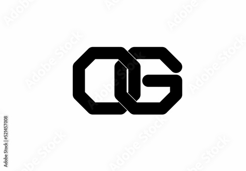 og go o g initial letter logo isolated on white background photo