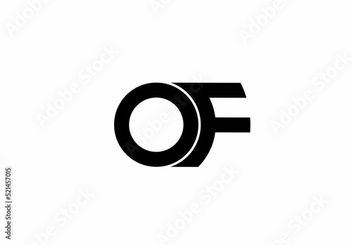 of fo o f initial letter logo isolated on white background