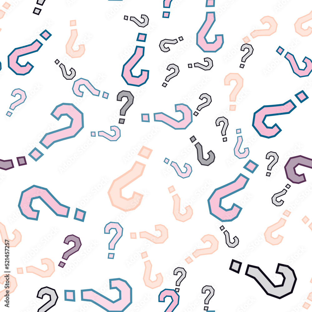 Quiz seamless pattern. Question marks, doubt, faq Quiz seamless pattern. Question marks, doubt, faq